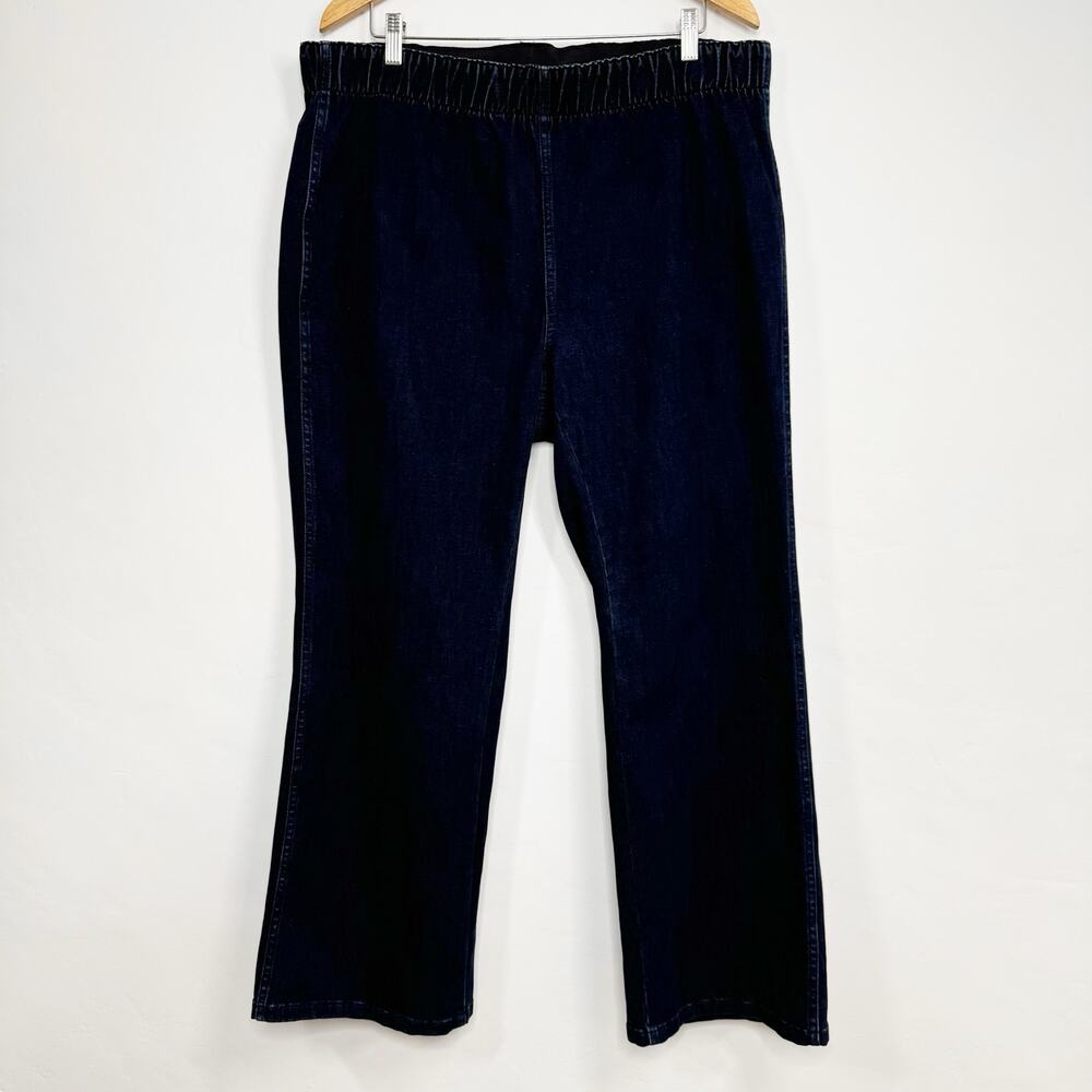 Soft Surroundings Pull On Elastic Waist Jeans Blue Bootcut Denim Casual Size 1X